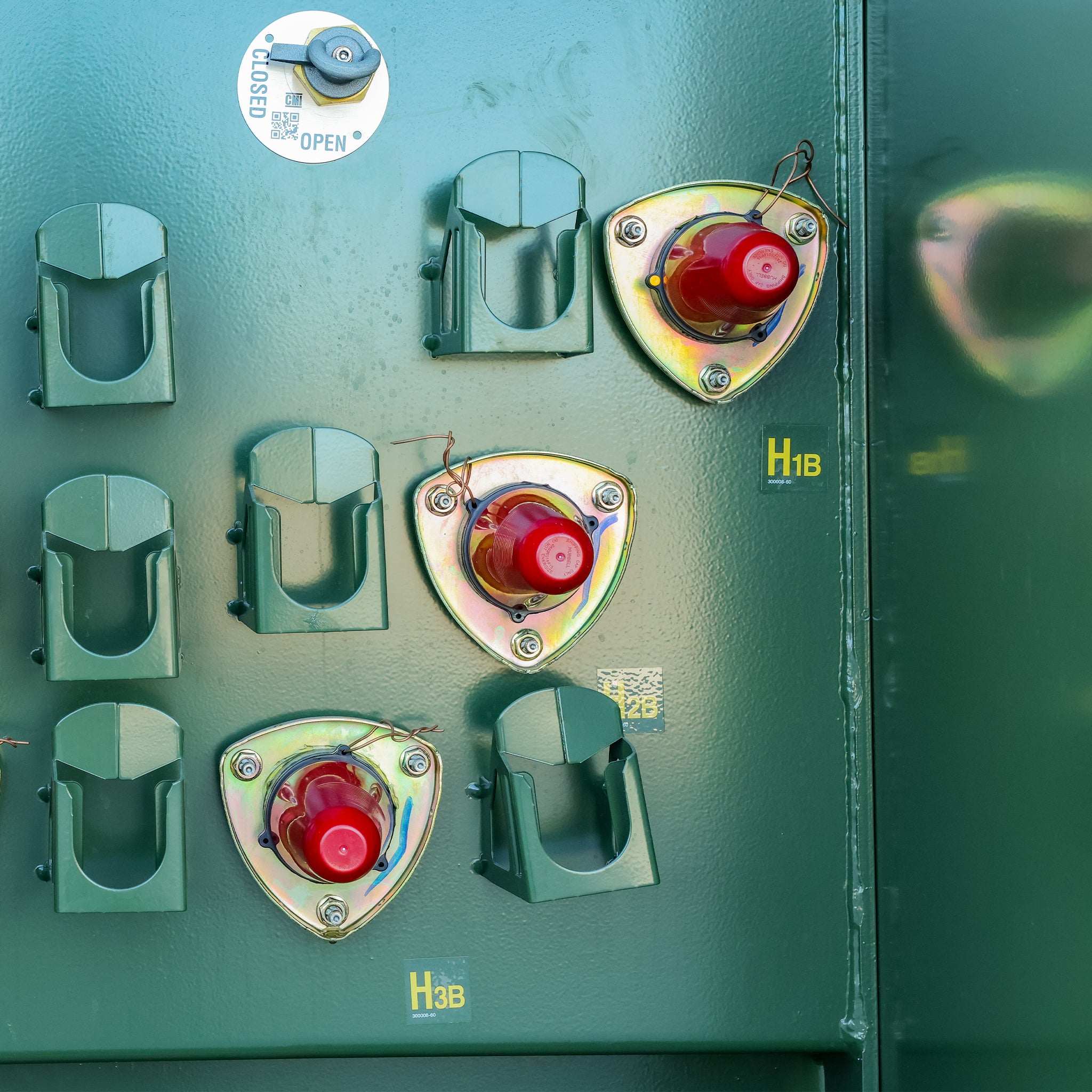 Primary Bushings on a 750 kVA Maddox Padmount Transformer