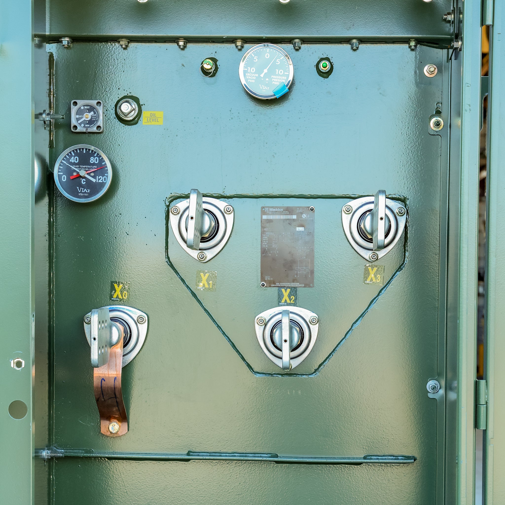 Secondary Bushings on a 1000 kVA Maddox Padmount Transformer
