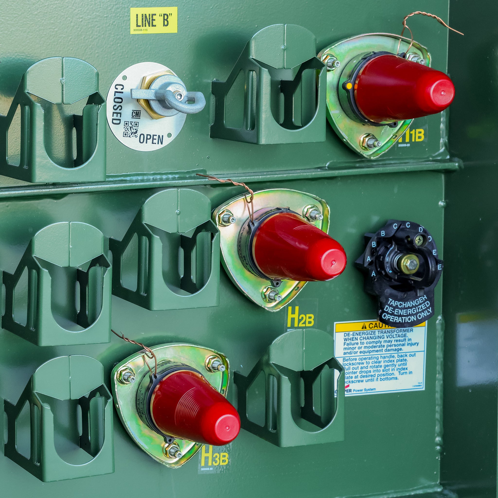 Primary Bushings on a 225 kVA Maddox Padmount Transformer
