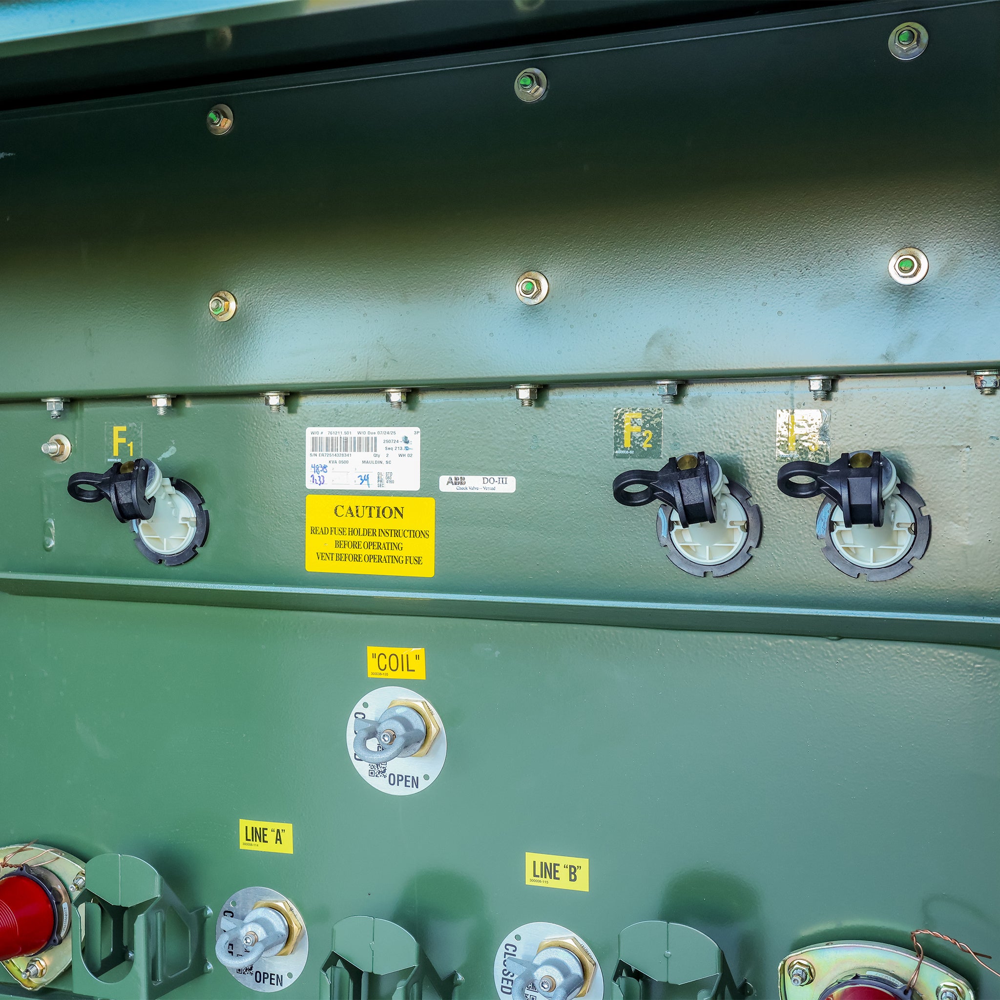 Bayonet Fuses on a 500 kVA Maddox Padmount Transformer