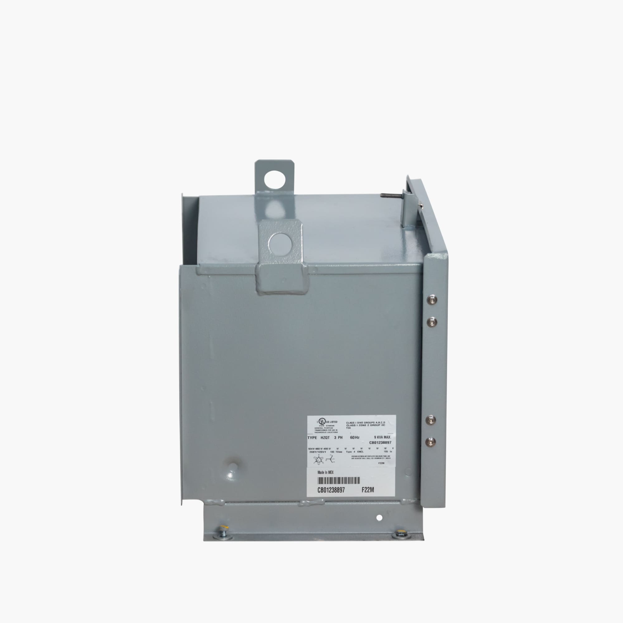 3-Phase 480 Pri 208Y/120 Sec Encapsulated Transformer side view