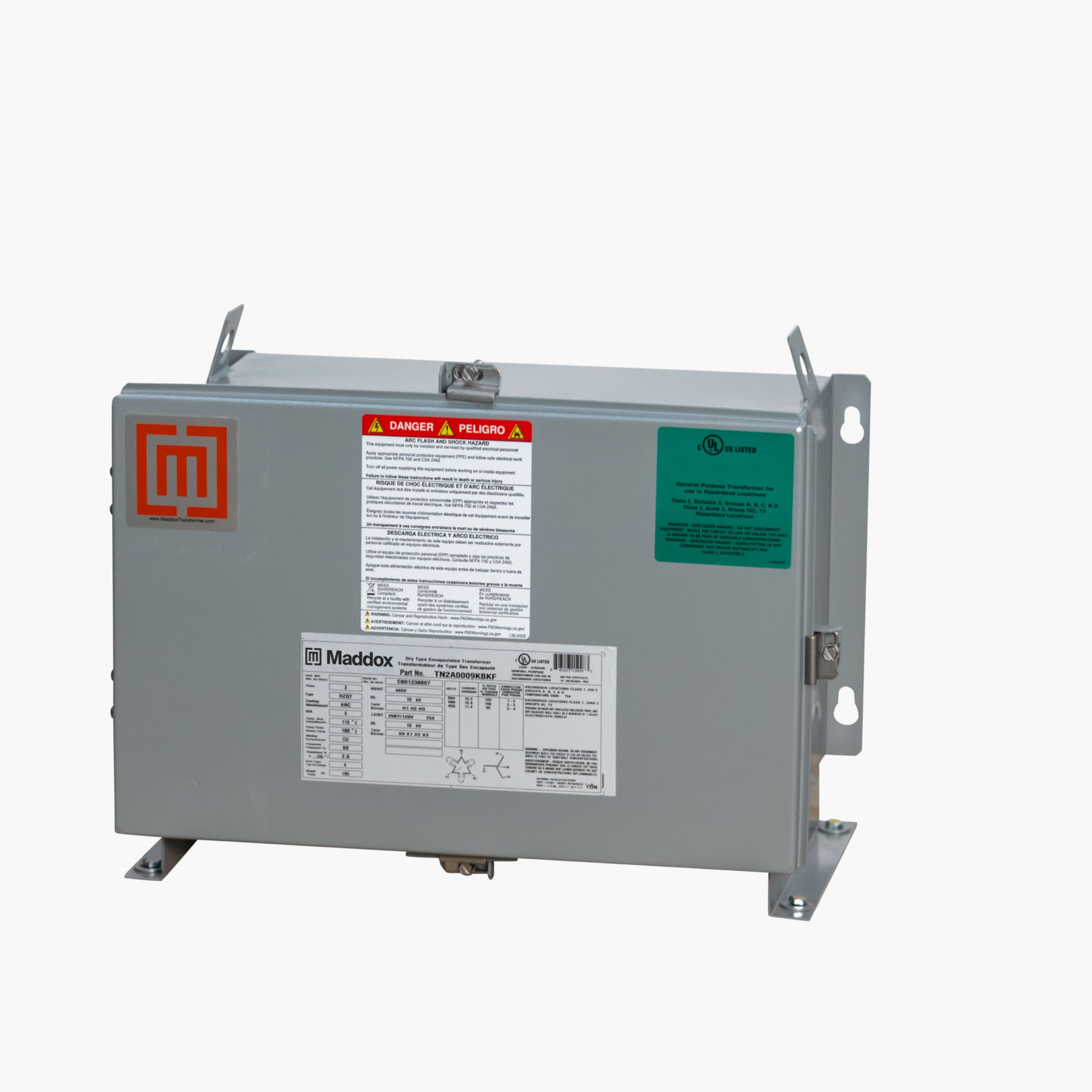 3-Phase 480 Pri 208Y/120 Sec Encapsulated Transformer